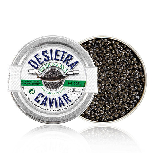 Desietra Baeriskaya kaviar (baerii), akvakultur, utan konserveringsmedel, Tyskla, 125 g