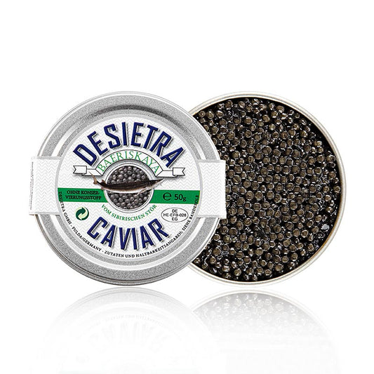 Desietra Baeriskaya Kaviar (baerii), akvakultur, utan konserveringsmedel, Tyskla, 50 g