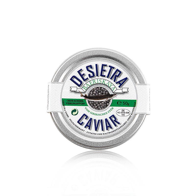 Desietra Baeriskaya Kaviar (baerii), akvakultur, utan konserveringsmedel, Tyskla, 50 g