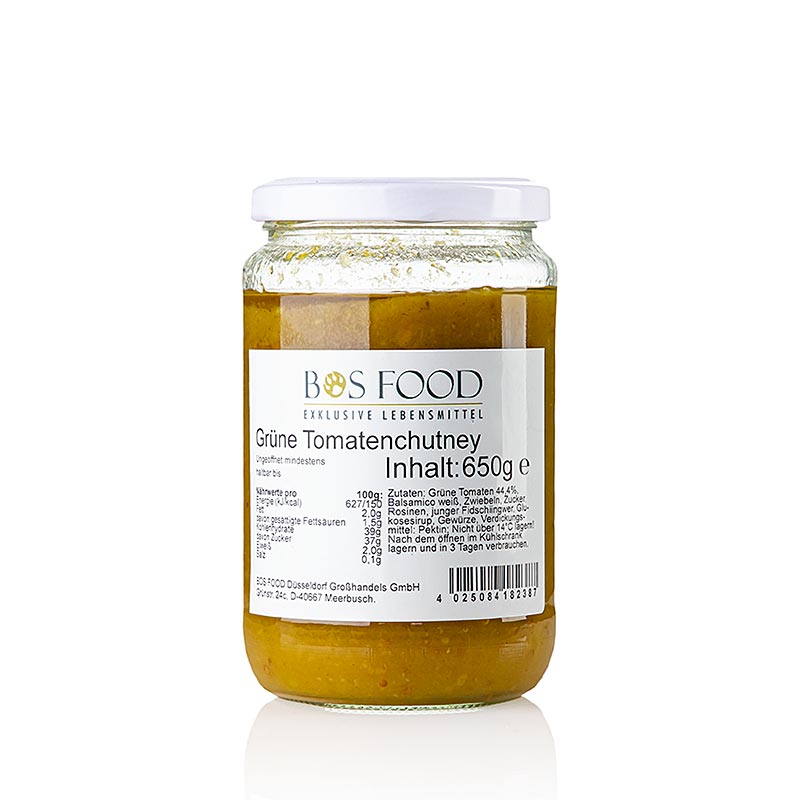 Chutney på gröna tomater, med vit balsamico, 650 g
