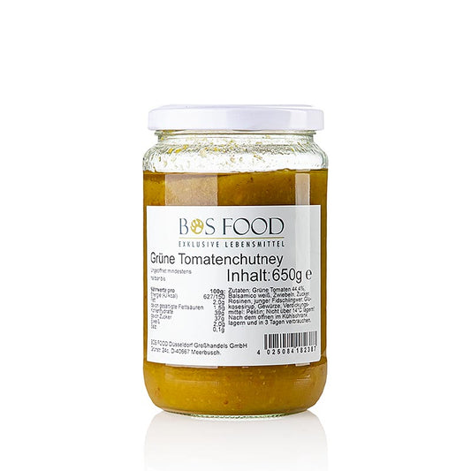 Chutney på gröna tomater, med vit balsamico, 650 g