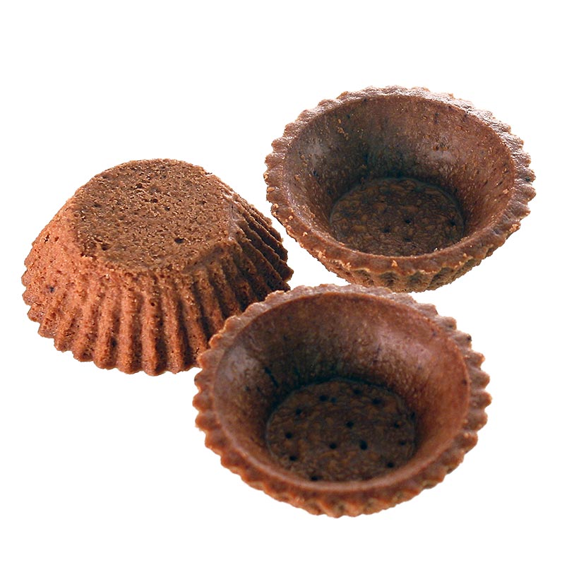 Desserttartletter, runda, ø 6 cm, H 2 cm, chokladmördeg, 2,98 kg, 210 st
