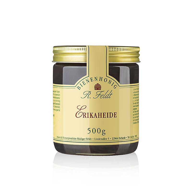 Imkerei Feldt Erika-honung, mörk, mycket aromatisk, blommig, 500 g