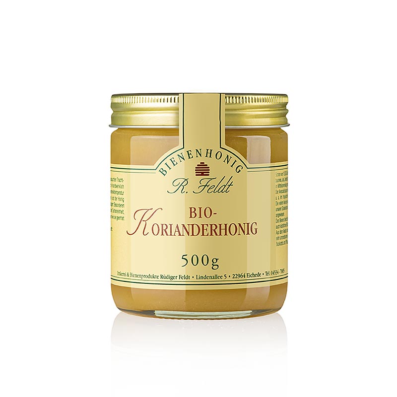 Feldt korianderhonung, ljus, krämig, kryddig, ekologisk, 500 g