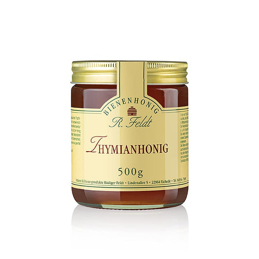 Imkerei Feldt Timjanhonung, vild bergstimjan, örtig, mycket aromatisk, 500 g