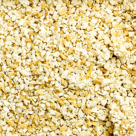 Fransk nougat, ljusbrun, grovt riven, 2–4 mm, från Montelimar, 1 kg