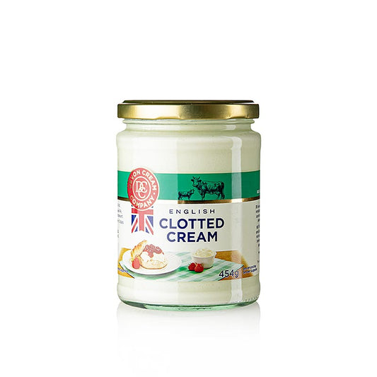 Engelsk Clotted Cream, fast gräddkräm, 55 % fett, 454 g