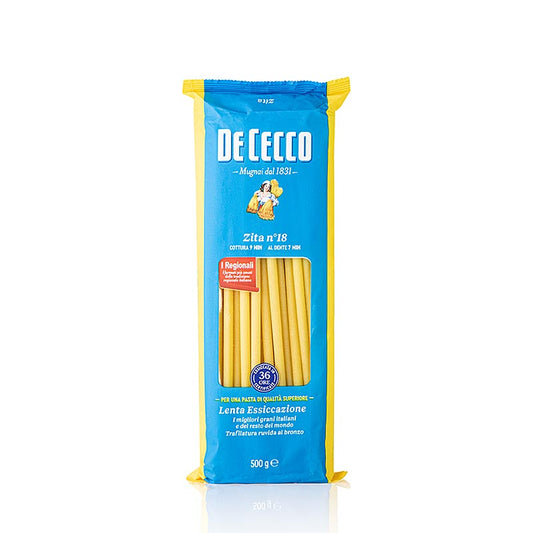 De Cecco Zita, makaroner, 4 (6) mm, 24 cm långa, nr 18, 500 g