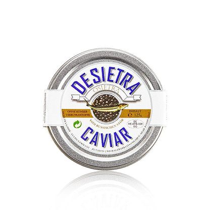 Desietra Osietra-kaviar (gueldenstaedtii), akvakultur, utan konserveringsmedel, 125 g