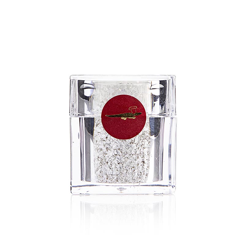 Silver – strösselburk med silverbladflakes, E174, 0,2 g