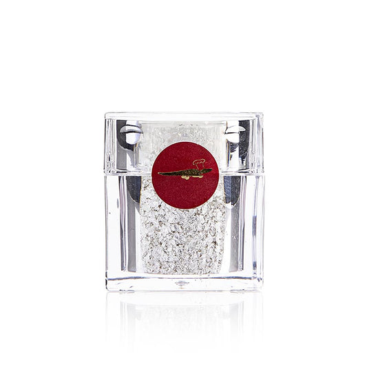 Silver – strösselburk med silverbladflakes, E174, 0,2 g