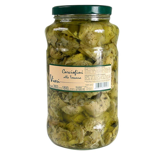 Inlagda kronärtskockor, kvartade – alla Toscana, med örter, 2,8 kg