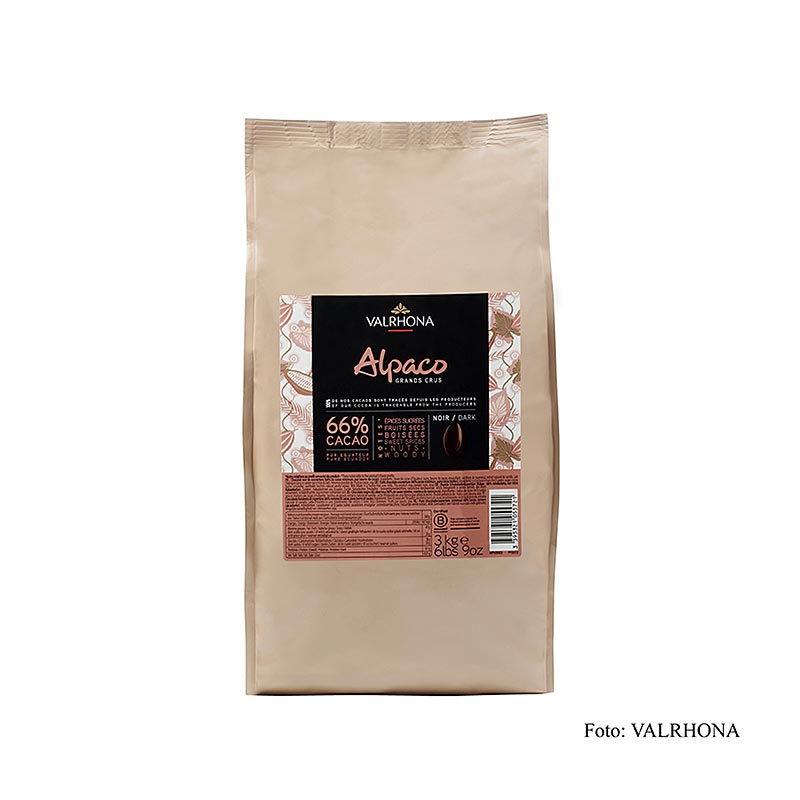 Valrhona Alpaco "Grand Cru", mörk choklad, callets, 66 % kakao, Ecuador, 3 kg