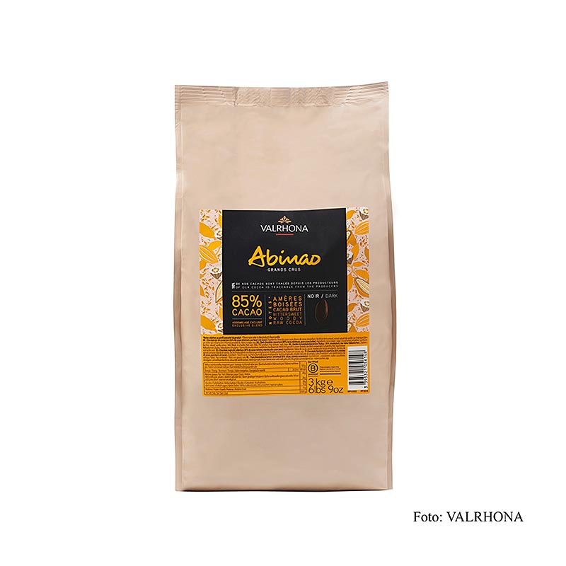 Valrhona Abinao "Grand Cru", mörk couverture, callets, 85 % kakao, Afrika, 3 kg