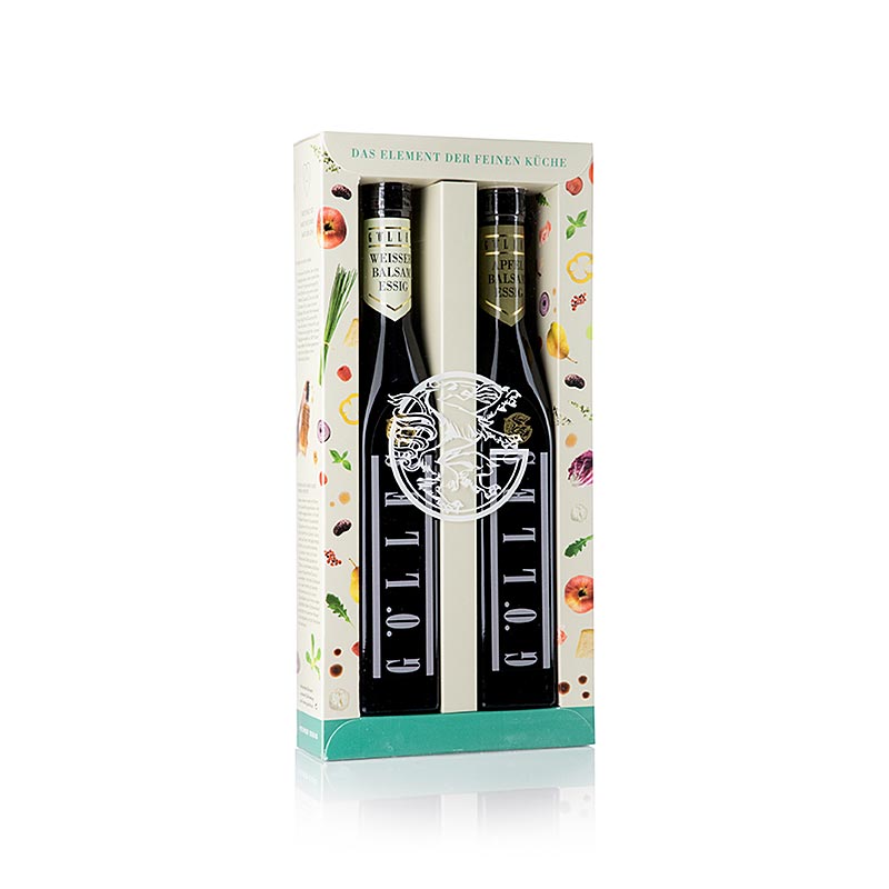 Gölles vinäger-set Duo med balsamico-äppelvinäger och vit balsamico-vinäger, 500 ml, 2 x 250ml
