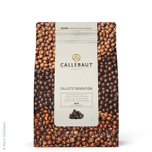 Callets Sensation Milk, mjölkchokladpärlor, 33 % kakao, Callebaut, 2,5 kg