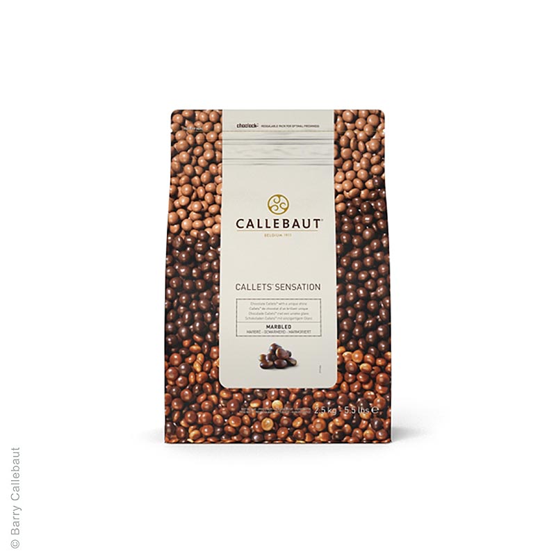 Callebaut Callets Sensation Marbled, marmorerade chokladpärlor, 38,9 % kakao, 2,5 kg