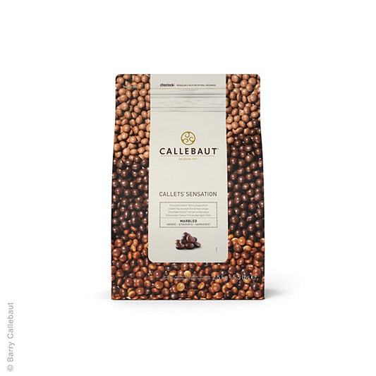 Callebaut Callets Sensation Marbled, marmorerade chokladpärlor, 38,9 % kakao, 2,5 kg