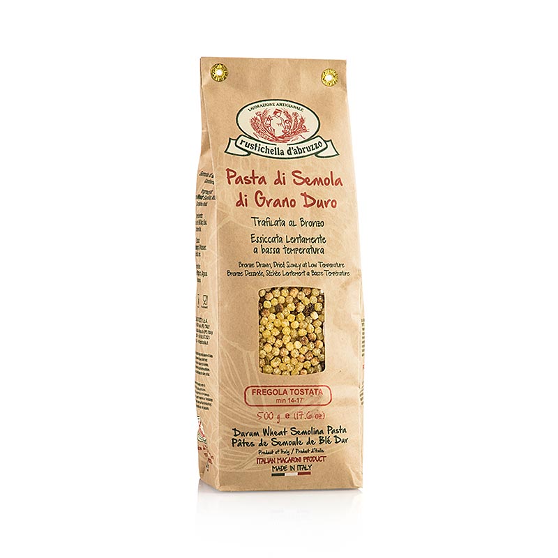 Fregola Tostata, pärlformad pasta av rostad durumvete, 500 g