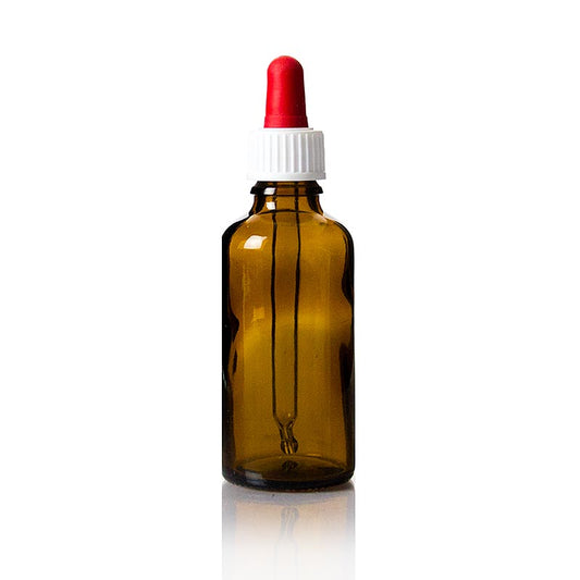 Pipettflaska, brun, med pipett, 50 ml, 1 st