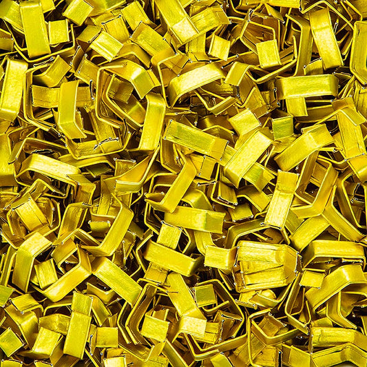 Clippfix-förslutning, guld, för polypropenpåsar/cellglaspåsar, 1 000 st