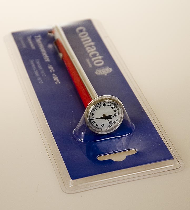 Analog termometer-mätstick, rostfritt stål, mätområde -10 °C till +100 °C, 14 cm