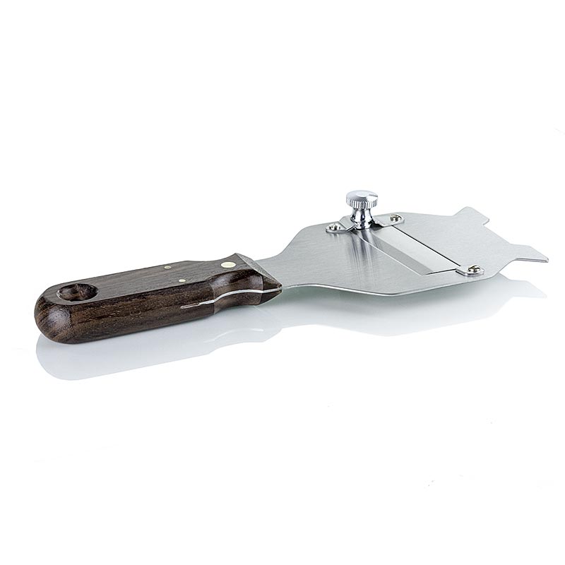 Tryffelhyvel, metall, slät blad, fyrkantig huvud med trähandtag, 1 st