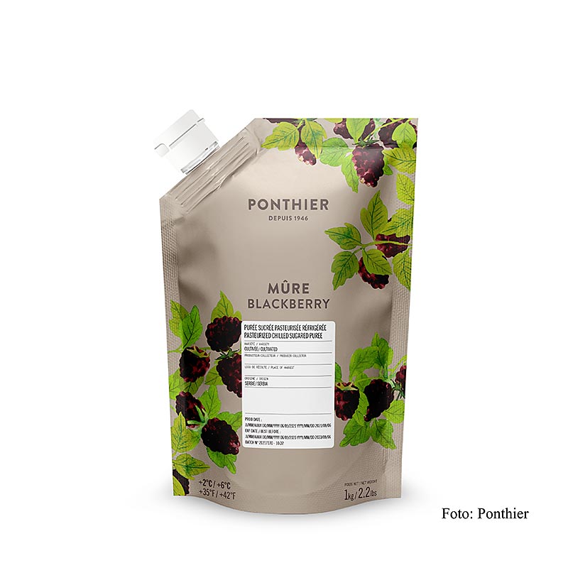 Ponthier Puré – björnbär, med socker, 1 kg
