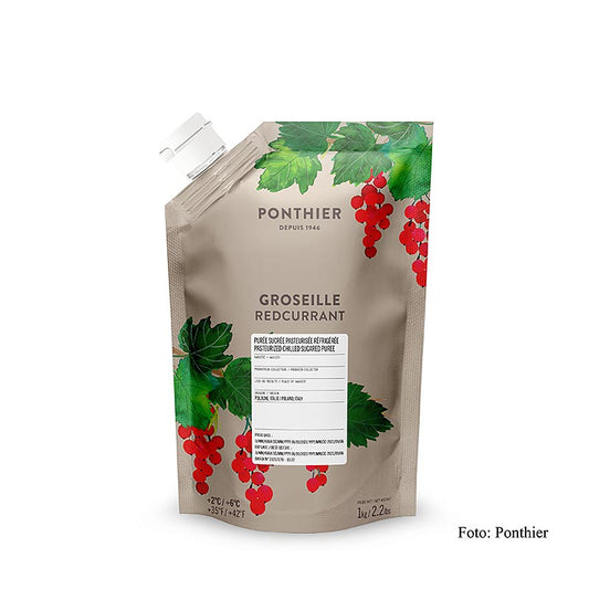 Ponthier Röda vinbärspuré, med socker, 1 kg