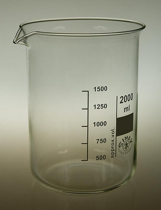 Bägare av borosilikatglas – 2 liter, 1 st