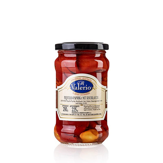 Pimientos del piquillo, skalade paprikor med vitlök, 290 g