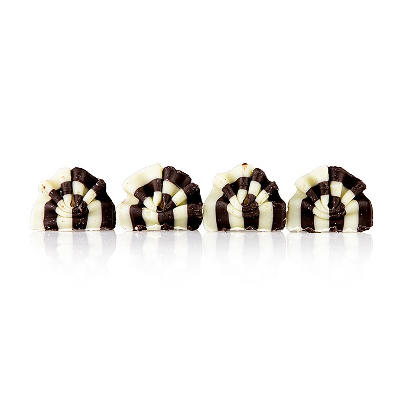 Dekorationsplattor "Forest Mini" – chokladfjäder, vit/mörk choklad, 33x26 mm, 1 kg, ca. 500 St