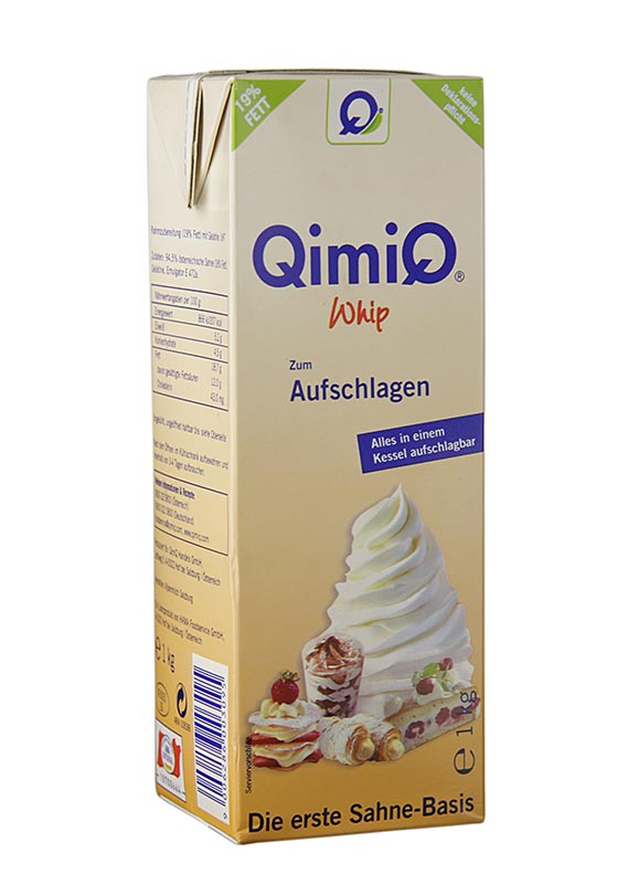 QimiQ Whip Natur, för vispning till söta och salta krämer, 19 % fett, 1 kg