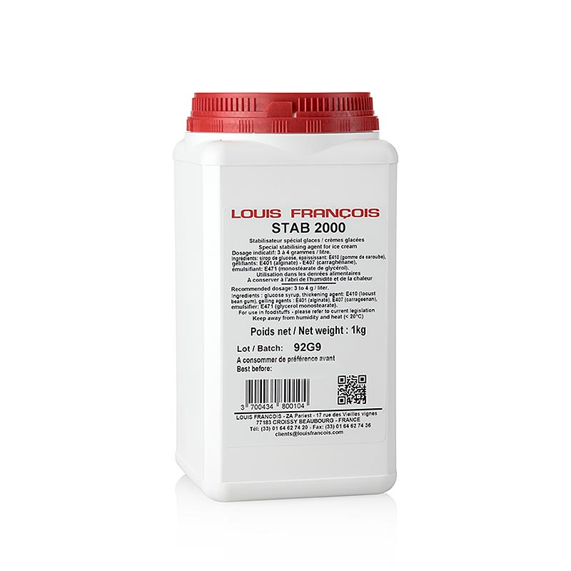 Stab 2000, stabilisator för glass och vispad grädde, Louis Francois, 1 kg