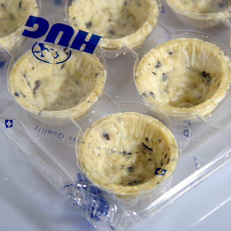 Mini-snacktartletter, oliv- och rosmarindeg, runda, ø 4,2 cm, 1,02 kg, 160 St