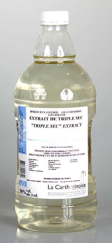 Triple Sec, 50 % vol., Cointreau-typ, gel för konditori & glassframställning, 2 l