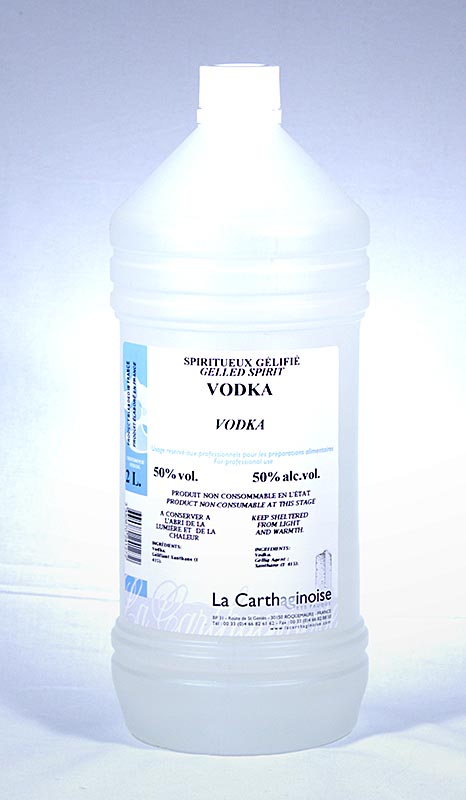Vodka, 50 % vol., gel för konditori och glassframställning, 2 l