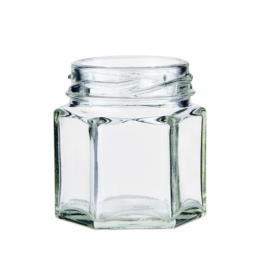 Glas, sexkantigt, 47 ml, öppning 43 mm, utan lock, 1 st