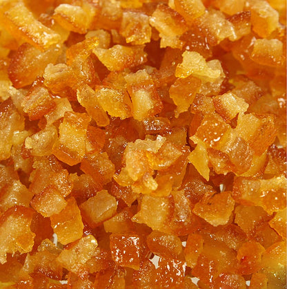 Orangeat, kanderad apelsinskal, finhackad, 6 mm, Corsiglia Facor, 2,5 kg