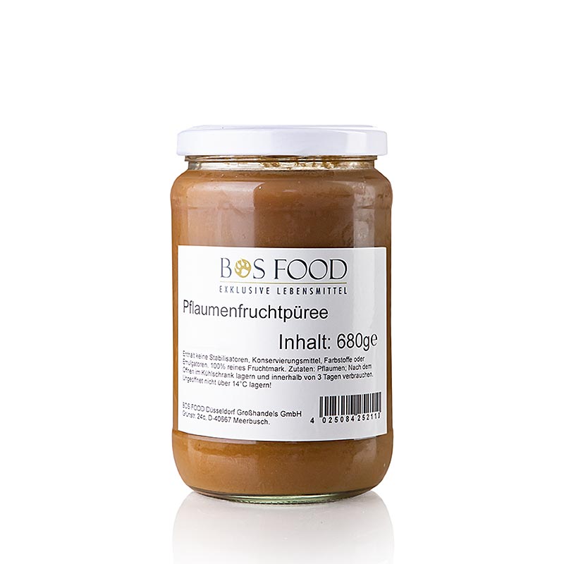 Puré/fruktkött – plommon, finpassat, 680 g