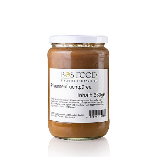 Puré/fruktkött – plommon, finpassat, 680 g