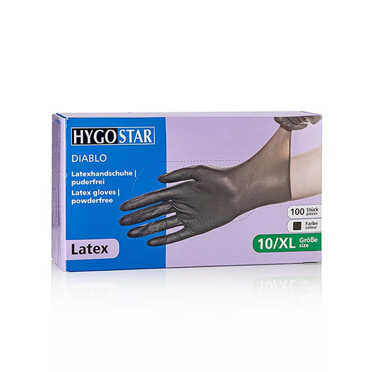 Engångshandskar av latex, svarta, XL, opudrade, 100 st