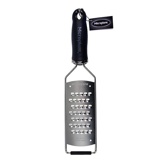 Microplane Gourmet-serien – mycket grov rivjärn, handtag svart/soft-touch, 1 st