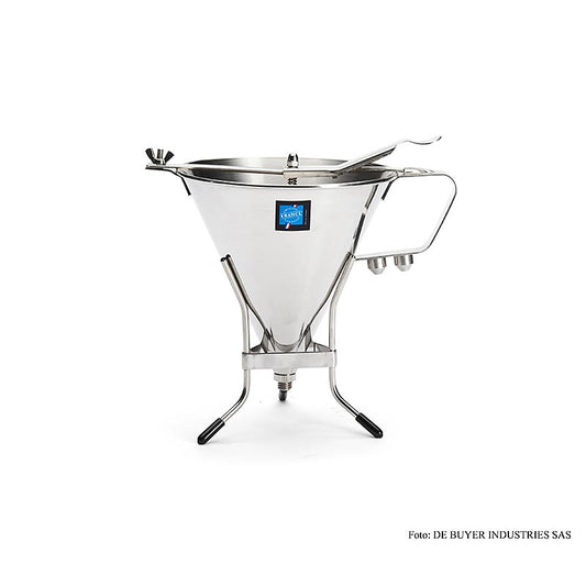 deBUYER fondanttrichter, automatisk, med 3 utlopp, 1,9 liter, med stativ, 1 st