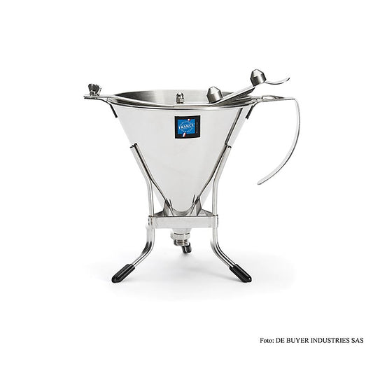 deBUYER fondanttrichter, automatisk, med 3 utlopp, 1,5 liter, med stativ, 1 st