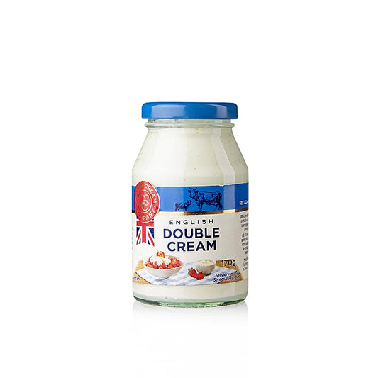 Engelsk Double Devon Cream, fast grädde, 48 % fett, 170 g