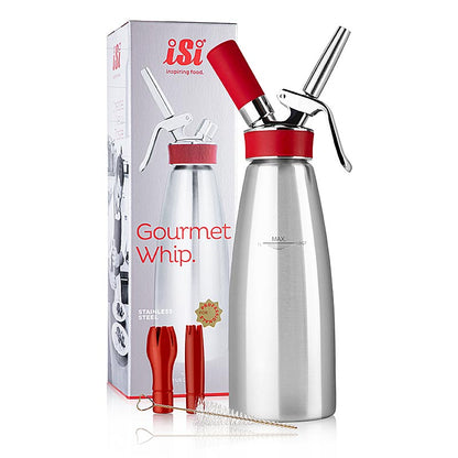 Espuma - Sprayer, Gourmet Whip Plus, komplett, matt rostfritt stål, 1 liter, 1 St