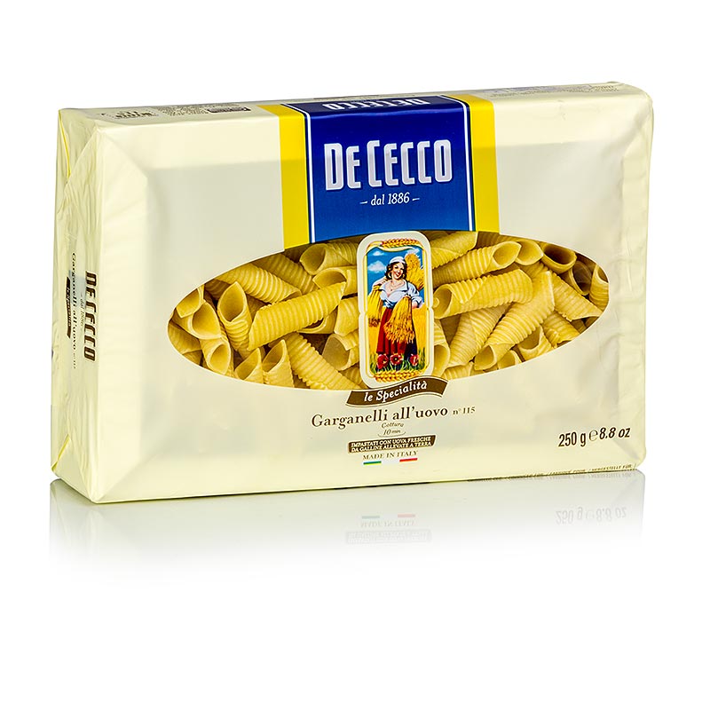 De Cecco Garganelli med ägg, nr 115, 250 g