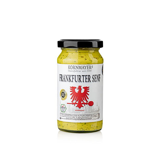 Kornmayer – Frankfurter senap, medelstark, med grön sås och örter, 210 ml