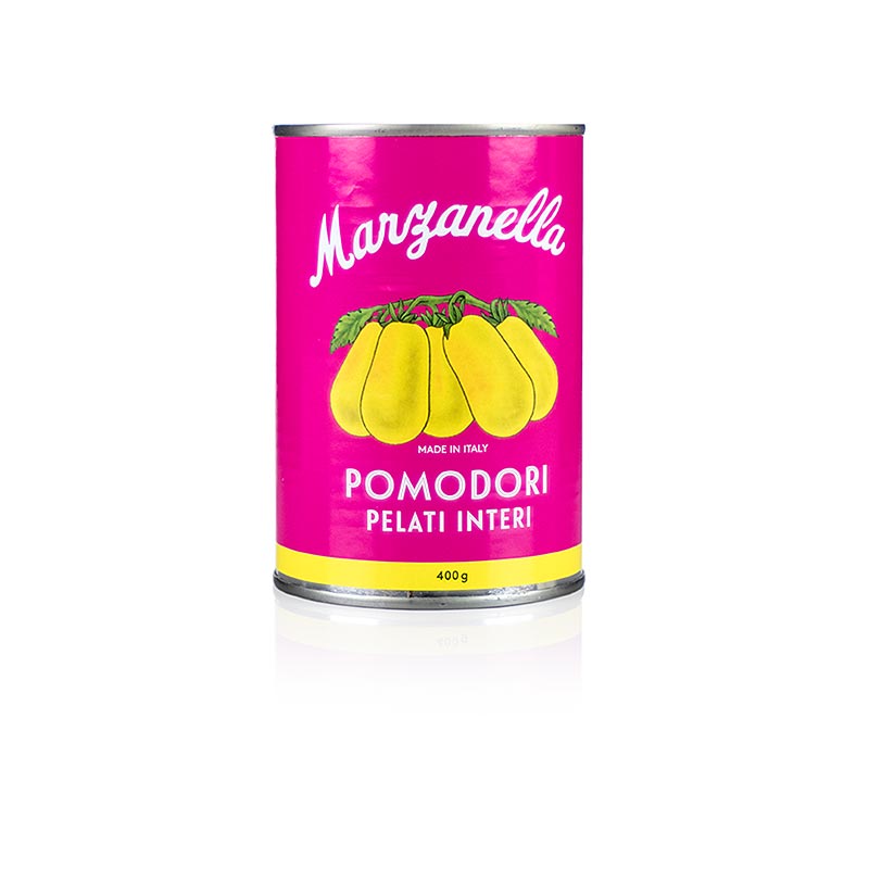 Skalade gula tomater Marzanello, hela, Kampanien, Italien, 400 g